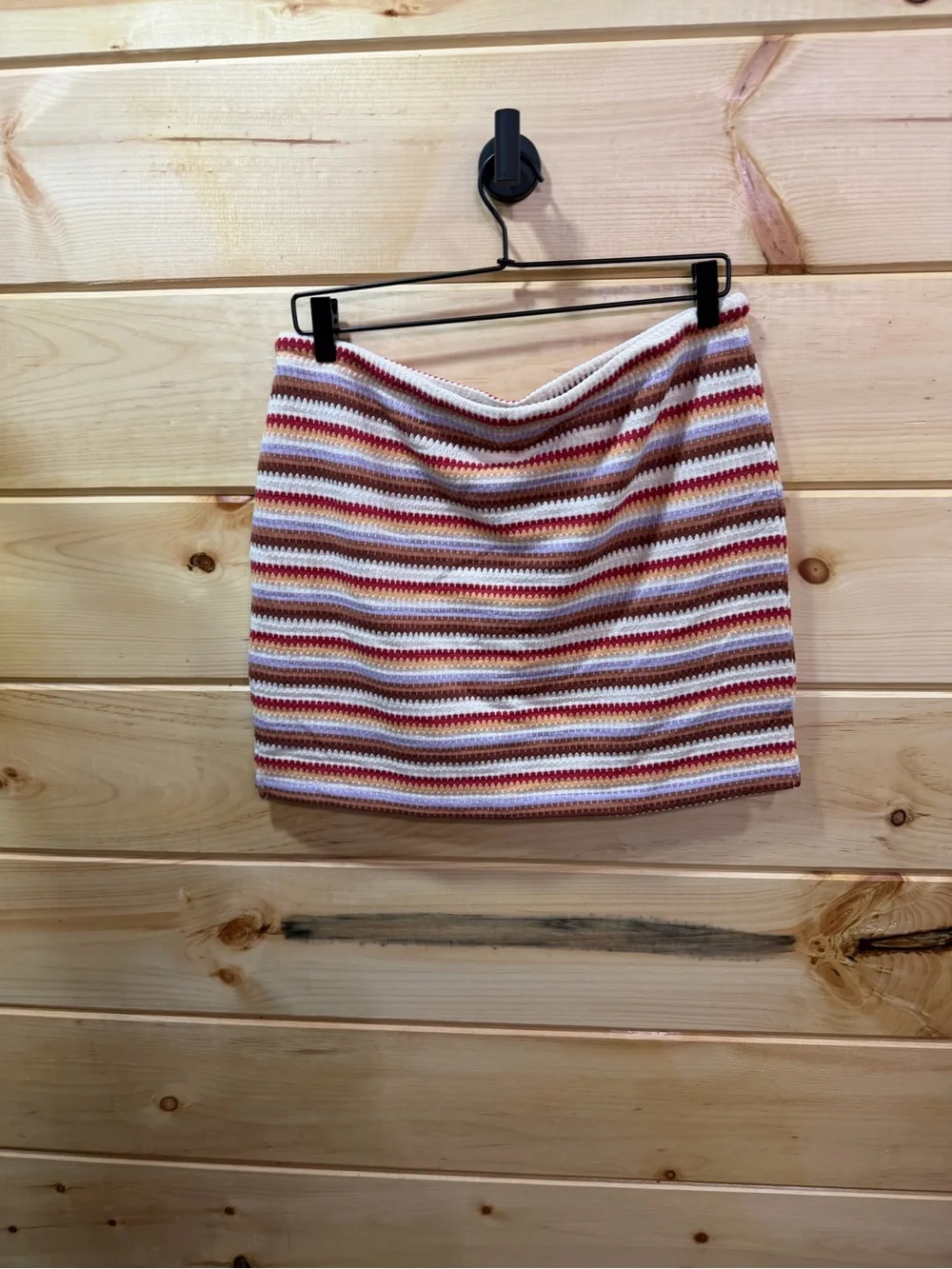 Rip Curl Peach Multi Striped Knit Mini Skirt